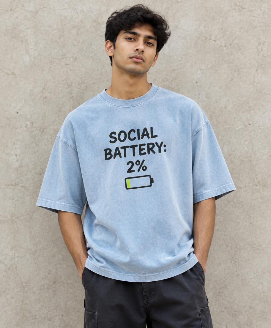 Social Battery: 2% sample garment in Faded Blue
