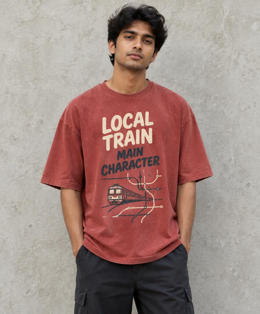 Local Train Main Character sample garment in Faded Brick