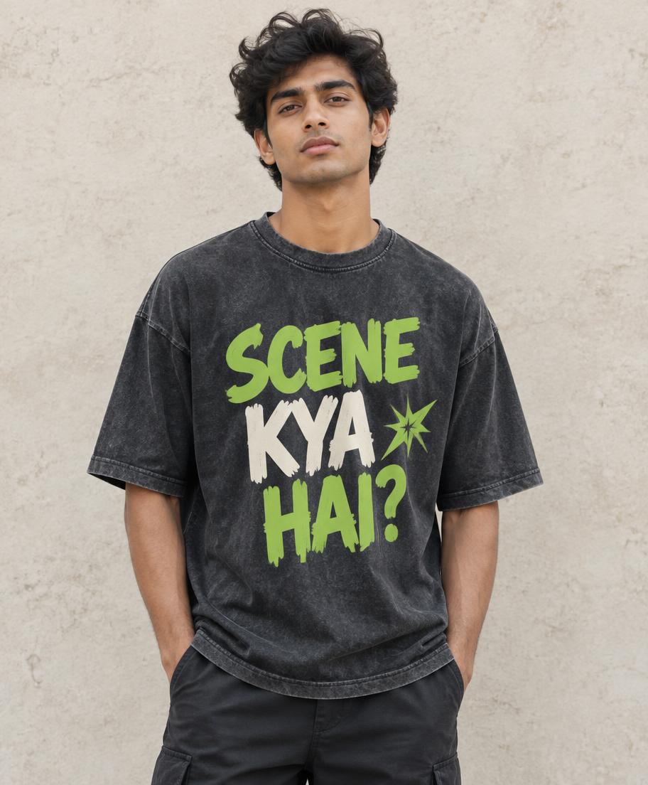 Scene Kya Hai? sample garment in Washed Charcoal